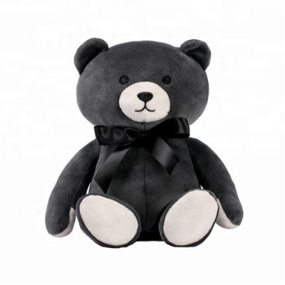 35cm customised logo black kids plush cute teddy bear (7)