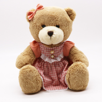 Boy And Girl Sitting Teddy Bear With Clothes (2)