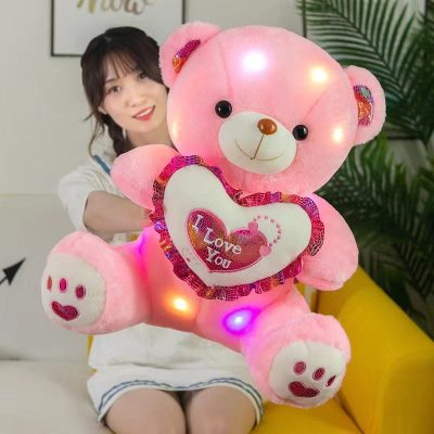 Cute Pink Red Teddy Bear With I Love You (4)