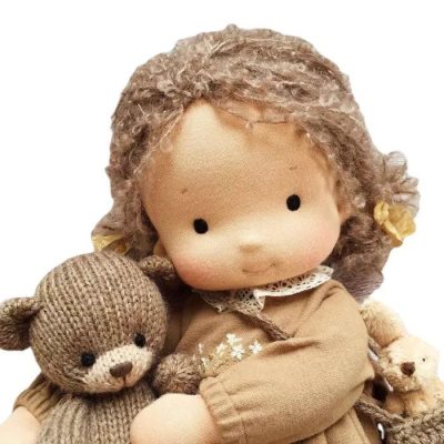 Handmade Plush Doll With Clothes Curly Hair (5)